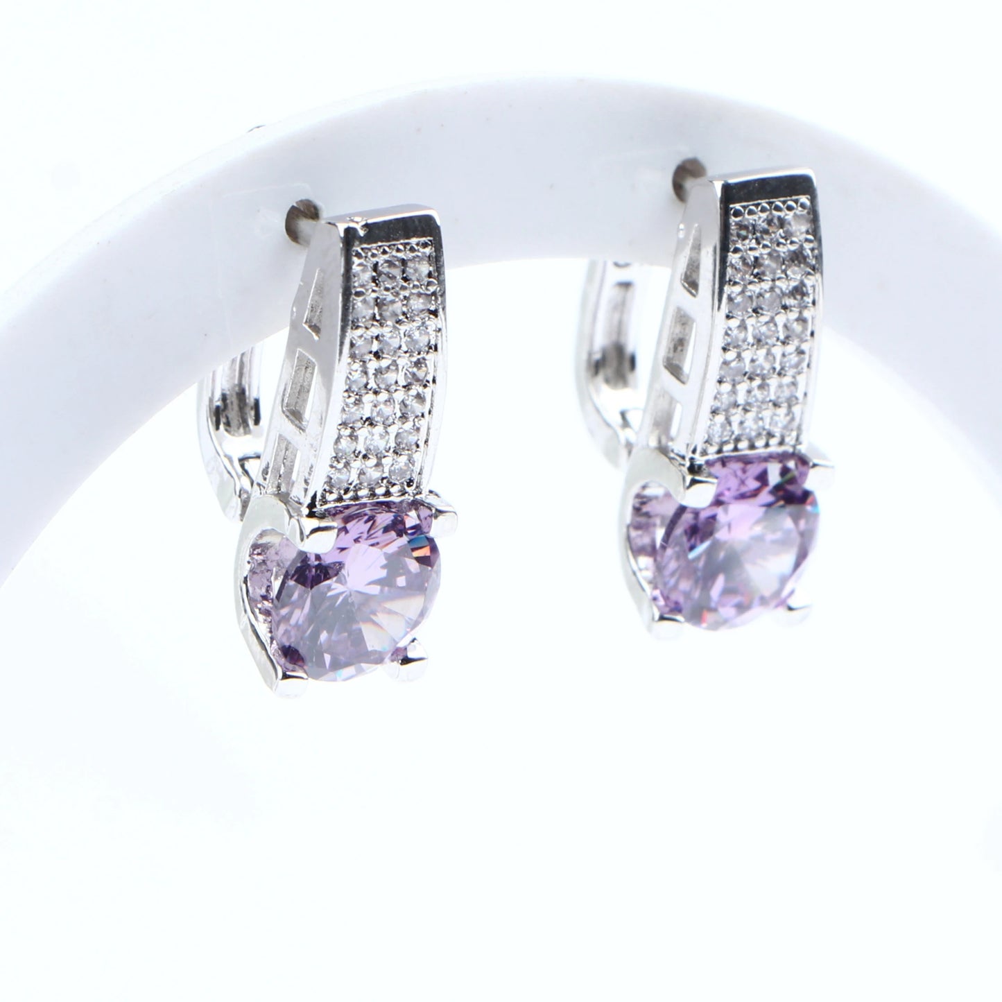 DUOBEIDUO Set 4-delar 925 Sterling Silver, Zircon & Topaz