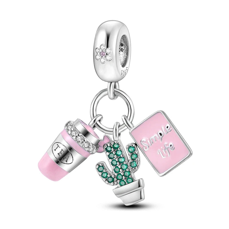 Charms Pink Serie, 925 Sterling Silver