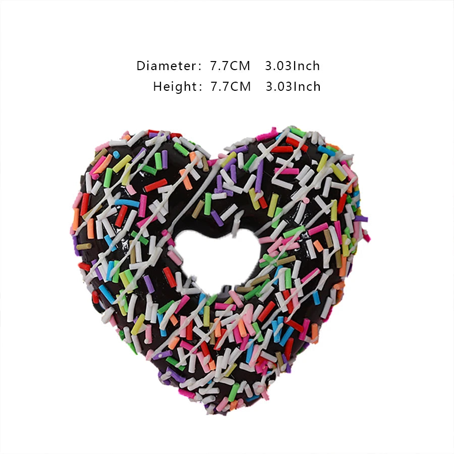 Home Decor, Heart Shaped Donuts, 6pcs