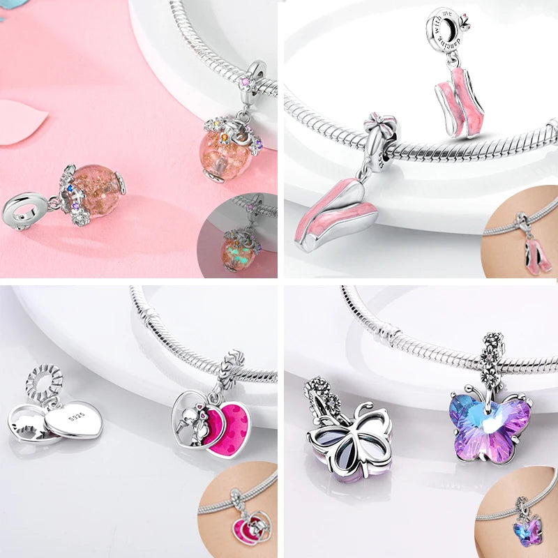 Charms Pink Serie, 925 Sterling Silver