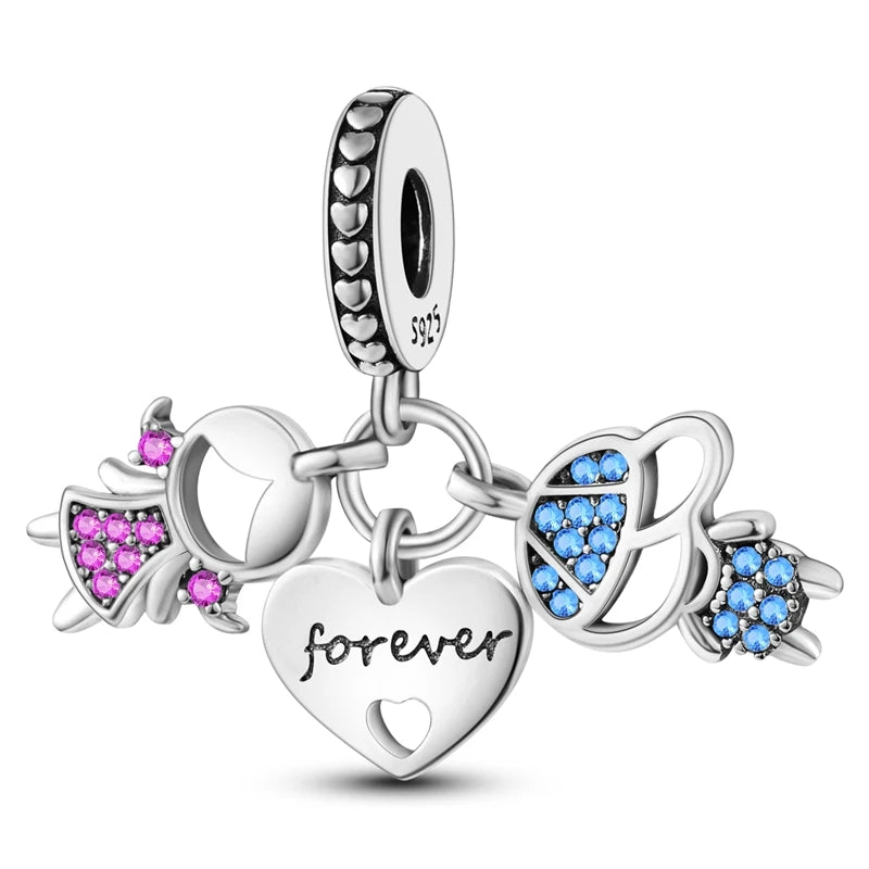 Charms Pink Serie, 925 Sterling Silver