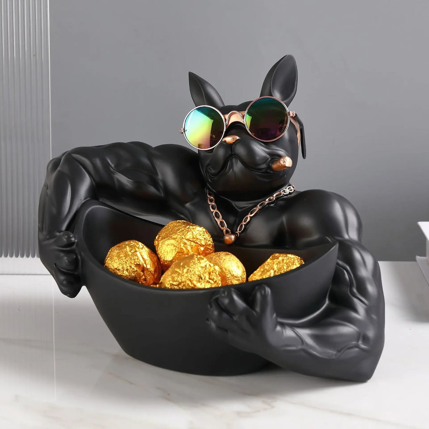 Cool Dog Statue/Bowl