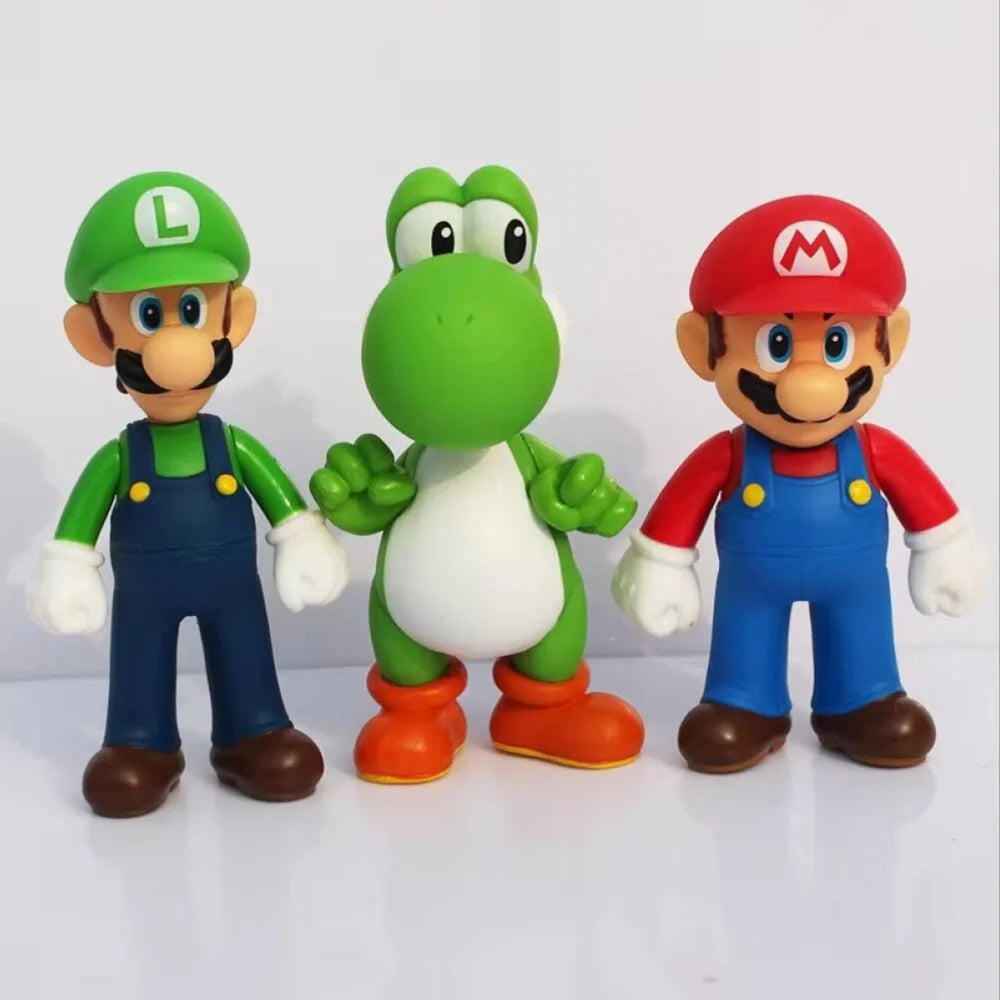 Action Figures - Super Mario, Luigi & Yoshi, 11-14cm, 3pcs.