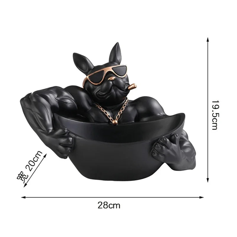 Cool Dog Statue/Bowl